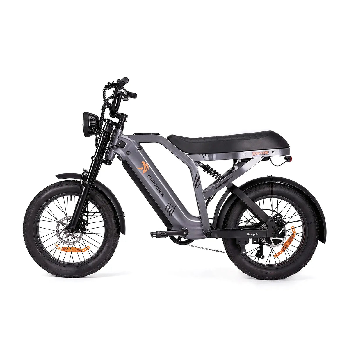RaptorX fat tyre electric bike, left side view